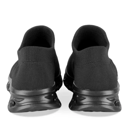 Baskets Running NOIR Femme Motif Uni A Enfiler