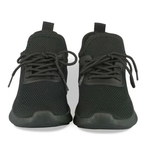 Baskets Running NOIR Femme Motif Uni Lacets