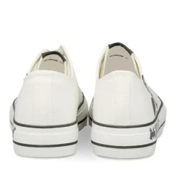 Baskets Toile BLANC Femme Motif Uni Lacets