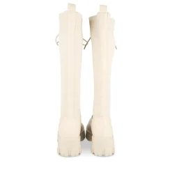 Bottes BEIGE Femme Motif Uni Lacets