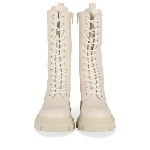 Bottes BEIGE Fille Motif Uni Lacets