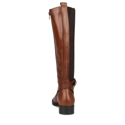 Bottes COGNAC Femme CUIR Motif Uni Fermeture éclair