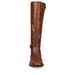 Bottes COGNAC Femme CUIR Motif Uni Fermeture éclair