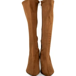Bottes COGNAC Femme Motif Uni Fermeture éclair