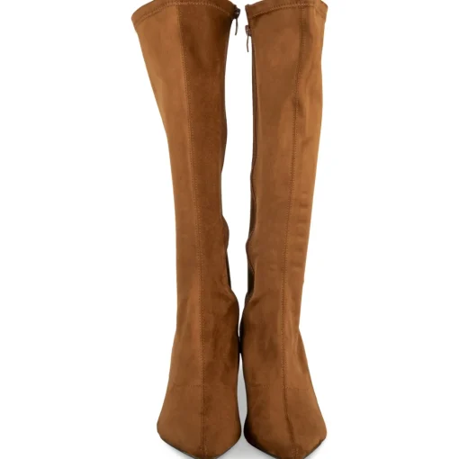 Bottes COGNAC Femme Motif Uni Fermeture éclair