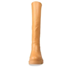 Bottes COGNAC Femme Motif Uni A Enfiler