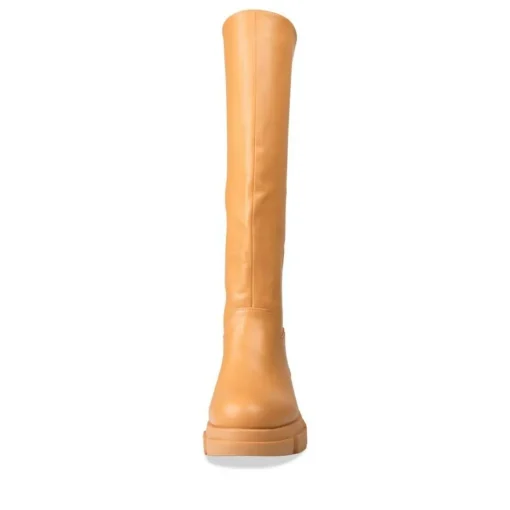 Bottes COGNAC Femme Motif Uni A Enfiler