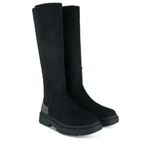 Bottes Cuissarde NOIR Fille Motif Paillettes Fermeture éclair