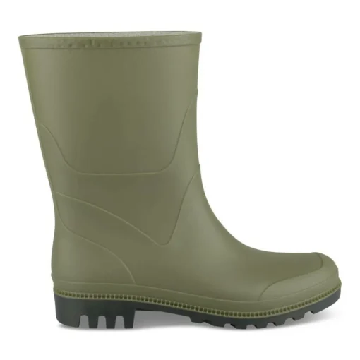 Bottes De Pluie KAKI Femme Motif Uni A Enfiler