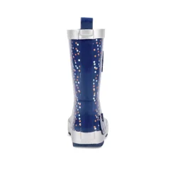 Bottes De Pluie MARINE Fille Motif A Pois A Enfiler