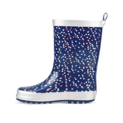 Bottes De Pluie MARINE Fille Motif A Pois A Enfiler