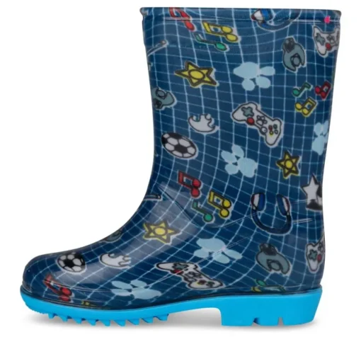 Bottes De Pluie MARINE Garçon A Enfiler