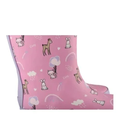 Bottes De Pluie ROSE Fille Motif Animal A Enfiler