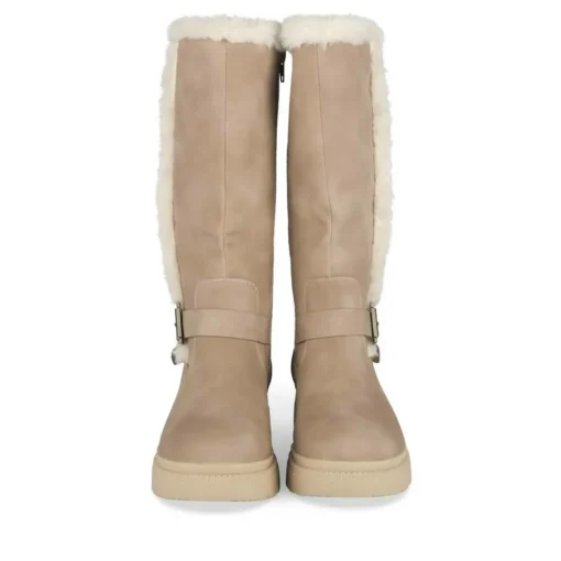 Bottes Fourré BEIGE Fille Motif Uni Fermeture éclair