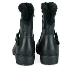 Bottes Fourré NOIR Fille Motif Fausse Fourrure Fermeture éclair