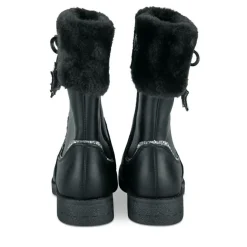 Bottes Fourré NOIR Fille Motif Uni Fermeture éclair