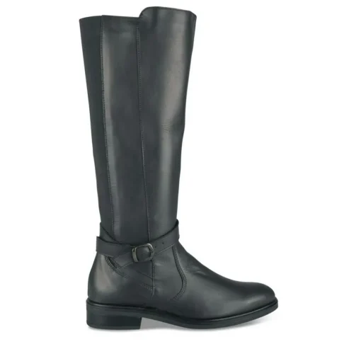 Bottes NOIR Femme CUIR Motif Uni Fermeture éclair