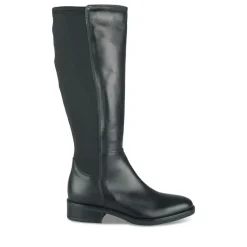 Bottes NOIR Femme CUIR Motif Uni Fermeture éclair