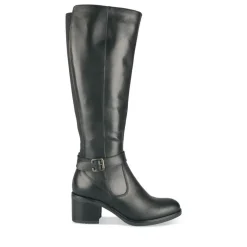 Bottes NOIR Femme CUIR Motif Uni Fermeture éclair