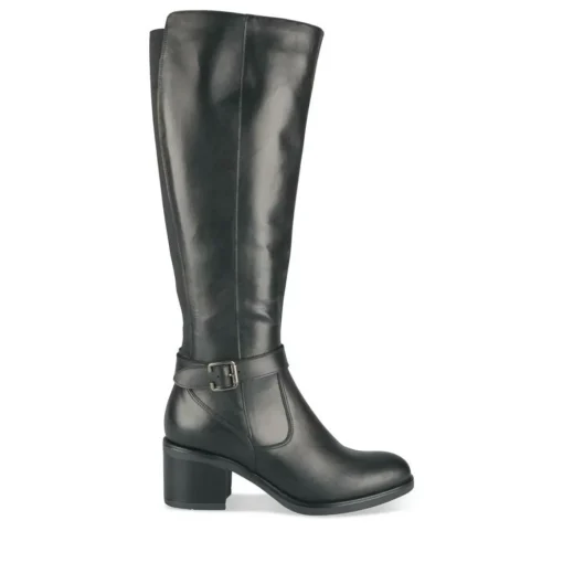 Bottes NOIR Femme CUIR Motif Uni Fermeture éclair