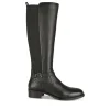 Bottes NOIR Femme CUIR Motif Uni Fermeture éclair