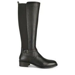Bottes NOIR Femme CUIR Motif Uni Fermeture éclair