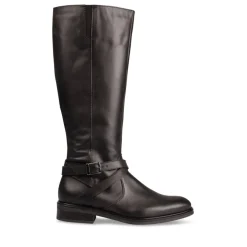 Bottes NOIR Femme CUIR Motif Uni Fermeture éclair