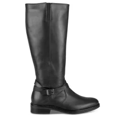 Bottes NOIR Femme CUIR Motif Uni Fermeture éclair
