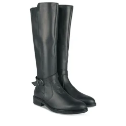 Bottes NOIR Femme CUIR Motif Uni Fermeture éclair