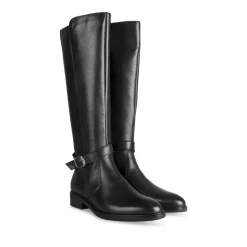 Bottes NOIR Femme CUIR Motif Uni Fermeture éclair
