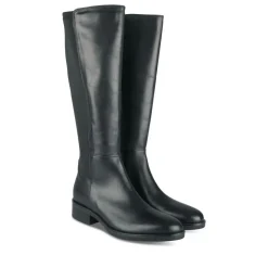 Bottes NOIR Femme CUIR Motif Uni Fermeture éclair