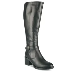 Bottes NOIR Femme CUIR Motif Uni Fermeture éclair