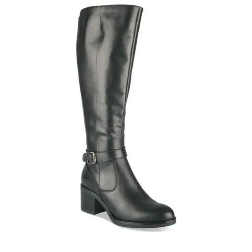 Bottes NOIR Femme CUIR Motif Uni Fermeture éclair
