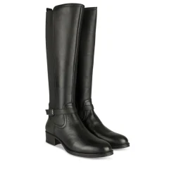 Bottes NOIR Femme CUIR Motif Uni Fermeture éclair