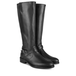 Bottes NOIR Femme CUIR Motif Uni Fermeture éclair