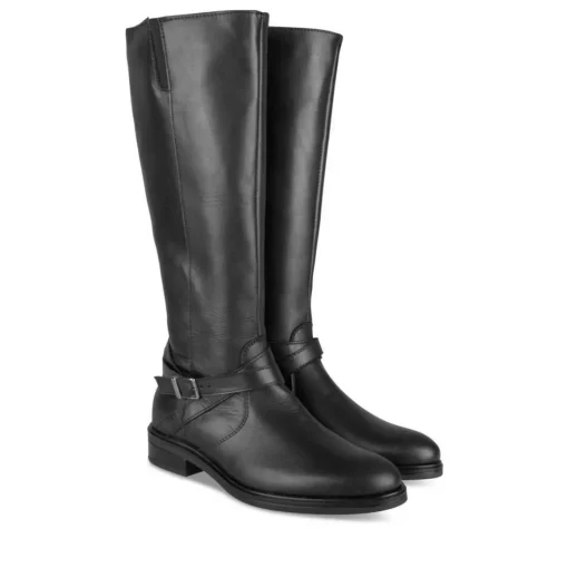 Bottes NOIR Femme CUIR Motif Uni Fermeture éclair