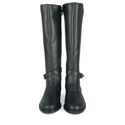 Bottes NOIR Femme CUIR Motif Uni Fermeture éclair