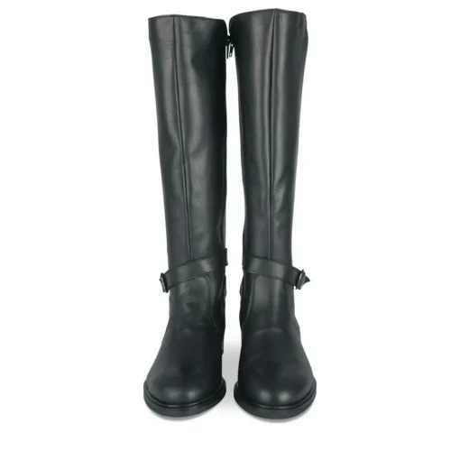 Bottes NOIR Femme CUIR Motif Uni Fermeture éclair