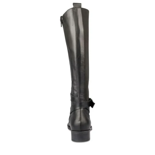 Bottes NOIR Femme CUIR Motif Uni Fermeture éclair