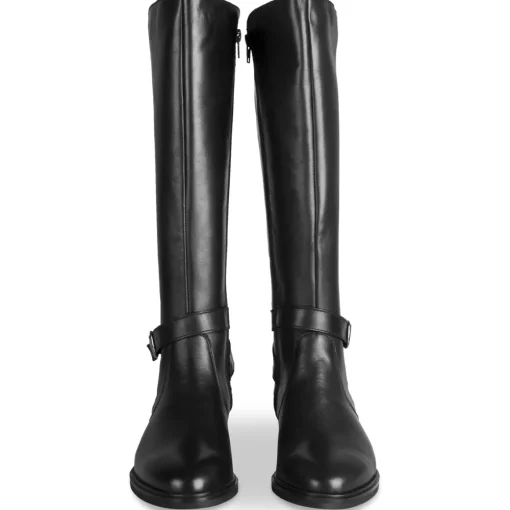 Bottes NOIR Femme CUIR Motif Uni Fermeture éclair