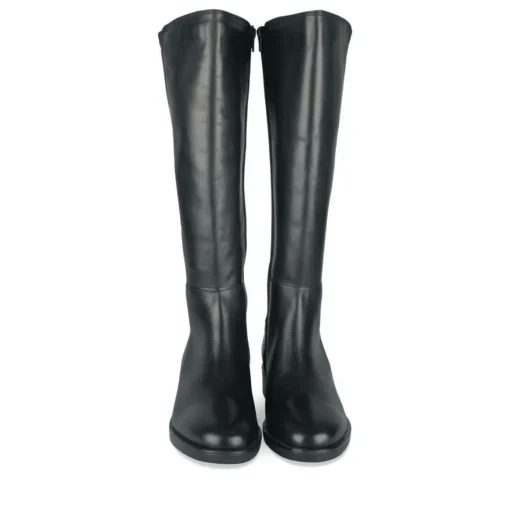 Bottes NOIR Femme CUIR Motif Uni Fermeture éclair