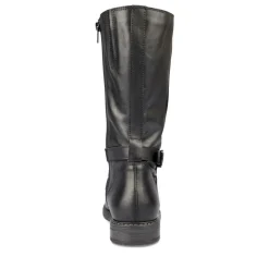 Bottes NOIR Femme CUIR Motif Uni Fermeture éclair