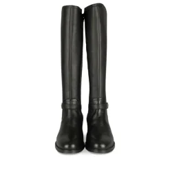 Bottes NOIR Femme CUIR Motif Uni Fermeture éclair