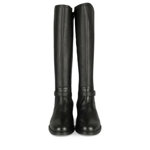Bottes NOIR Femme CUIR Motif Uni Fermeture éclair