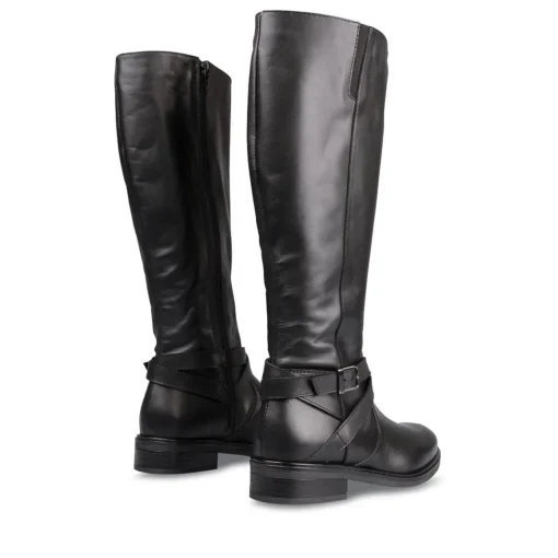 Bottes NOIR Femme CUIR Motif Uni Fermeture éclair