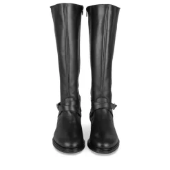 Bottes NOIR Femme CUIR Motif Uni Fermeture éclair