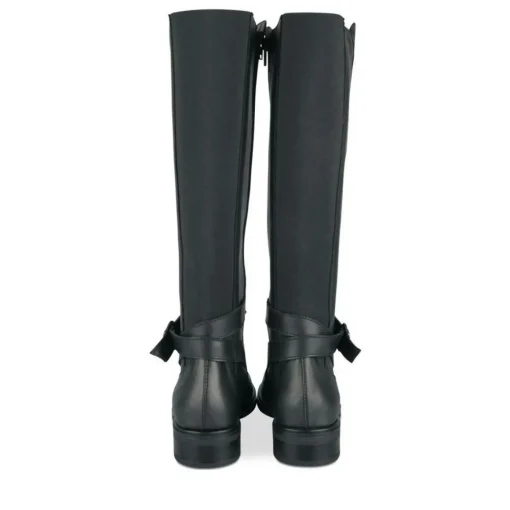 Bottes NOIR Femme CUIR Motif Uni Fermeture éclair