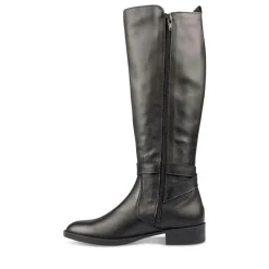 Bottes NOIR Femme CUIR Motif Uni Fermeture éclair