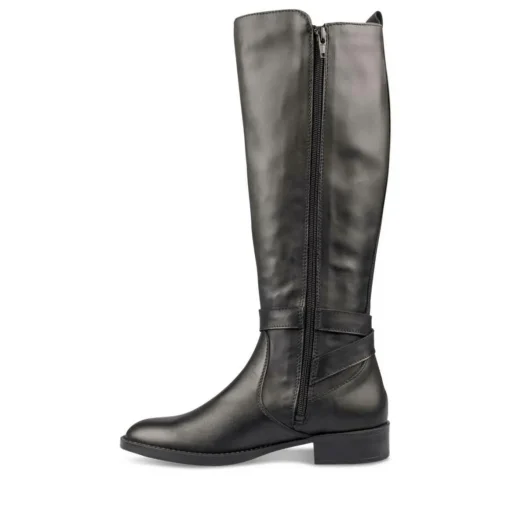 Bottes NOIR Femme CUIR Motif Uni Fermeture éclair
