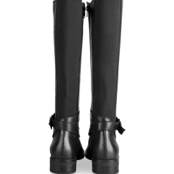 Bottes NOIR Femme CUIR Motif Uni Fermeture éclair